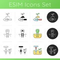 Garden instruments icons set