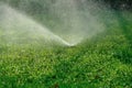 Garden Irrigation system spray watering Royalty Free Stock Photo