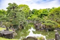 Garden of Kinkaku-ji Temple or Rokuon-ji, Golden Pavilion, Zen Buddhist temple in Kyoto, Japan. Royalty Free Stock Photo