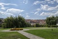 Garden with lake and fountain