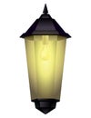 Garden lamp. Classic street lamp. Outdoor lighting of city. Vintage urban design. Outdoor wall garden light lamp style Royalty Free Stock Photo