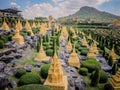 Garden landscape of Suan Nongnooch Pattaya, Scenery of French garden, blue sky and green