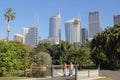 Botanic Garden landscape with Sydney skyline Royalty Free Stock Photo