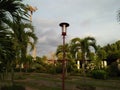 Garden lights surrounded by beautiful greenery