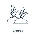 Garden line icon. Monochrome simple Garden outline icon for templates, web design and infographics Royalty Free Stock Photo