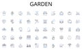 Garden line icons collection. Cryptocurrency , Blockchain , Digitalization , Innovation , Disruption , Automation