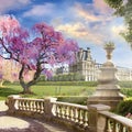 In the garden of the Louvre. Royalty Free Stock Photo