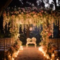 Garden of Love: A Romantic Outdoor Wedding Royalty Free Stock Photo