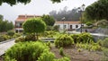 A garden of a mountain village Vilaflor on a cloudy spring day, Tenerife, Canary Islands, Spain
