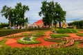 Garden near Monplaisir Palace in lower park of Peterhof in Saint Petersburg, Russia Royalty Free Stock Photo