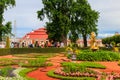 Garden near Monplaisir Palace in lower park of Peterhof in Saint Petersburg, Russia Royalty Free Stock Photo