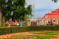 Garden near Monplaisir Palace in lower park of Peterhof in Saint Petersburg, Russia Royalty Free Stock Photo