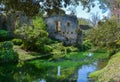 Garden of Ninfa, landscape garden in the territory of Cisterna di Latina, in the province of Latina, central Italy. Royalty Free Stock Photo