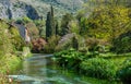 Garden of Ninfa, landscape garden in the territory of Cisterna di Latina, in the province of Latina, central Italy. Royalty Free Stock Photo