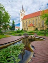 Garden of Our Lady of Hungary Church in Keszthely town Royalty Free Stock Photo