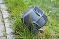 Garden outdoor lighting in the lawn grass Royalty Free Stock Photo