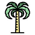 Garden palm tree icon color outline vector Royalty Free Stock Photo