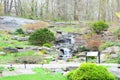 Garden or park with mini waterfall