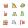 Garden party RGB color icons set Royalty Free Stock Photo