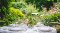 Garden party tablescape, elegance with floral table decor