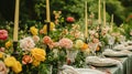 Garden party tablescape, elegance with floral table decor