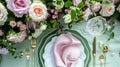 Garden party tablescape, elegance with floral table decor