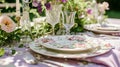 Garden party tablescape, elegance with floral table decor