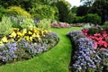 Garden Path and Flowerbeds Royalty Free Stock Photo