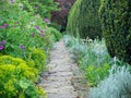 Garden Path and Flower Bed Royalty Free Stock Photo