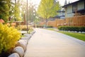 garden path with permeable paving at a park