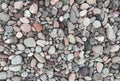 Garden path rocks and stones in various colors and sizes for landscaping background