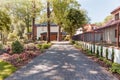 Garden pathway to family house Royalty Free Stock Photo