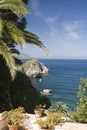 garden patio over sea sicily Royalty Free Stock Photo