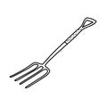 Garden pitchforks isolated on a white background. Garden forks. Tools for earthworks and territory cleaning