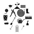 16 garden plain icons set