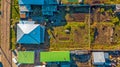 Garden plot from a bird`s eye view. Western Siberia