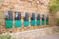 Garden of the poets in the historic walled city of Morella, Spain