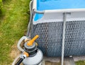 Garden pool with sand filter system Royalty Free Stock Photo