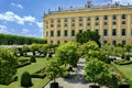 Garden of Prince Rudolph in SchÃÂ¶nbrunn. Symmetrical stalls with fountains and a vibrant floral arrangement. The garden consists