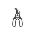 Garden pruner black vector icon, garden tool, equipment and accessory