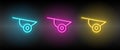 garden, pushcard vector icon yellow, pink, blue neon set. Tools vector icon Royalty Free Stock Photo