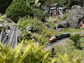 Garden Railway in the Mainau kids world Adventure playground or Garteneisenbahn im Mainau-Kinderland - Constance, Germany