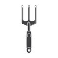 Garden rake icon silhouette isolated on white. Vector illustration. For emblem, sign, patch, shirt. Farming fork Royalty Free Stock Photo