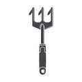 Garden rake icon silhouette isolated on white. Vector illustration. For emblem, sign, patch, shirt. Farming fork Royalty Free Stock Photo