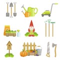 Garden Related Objects Set Royalty Free Stock Photo