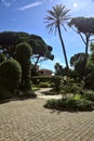 Garden of a residence with part of Genova Nervi train station in the background