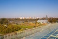 Garden on the roof of modern ecological building of University l