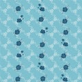 Garden roses seamless pattern on monotone blue for decorative,apparel,fashion,fabric,textile,print or wallpaper