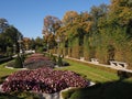 Garden in royal Wilanow palace in Warsaw european capital city of Poland in 2018 on October