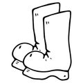 Garden rubber boots. Vector illustration of rubber boots